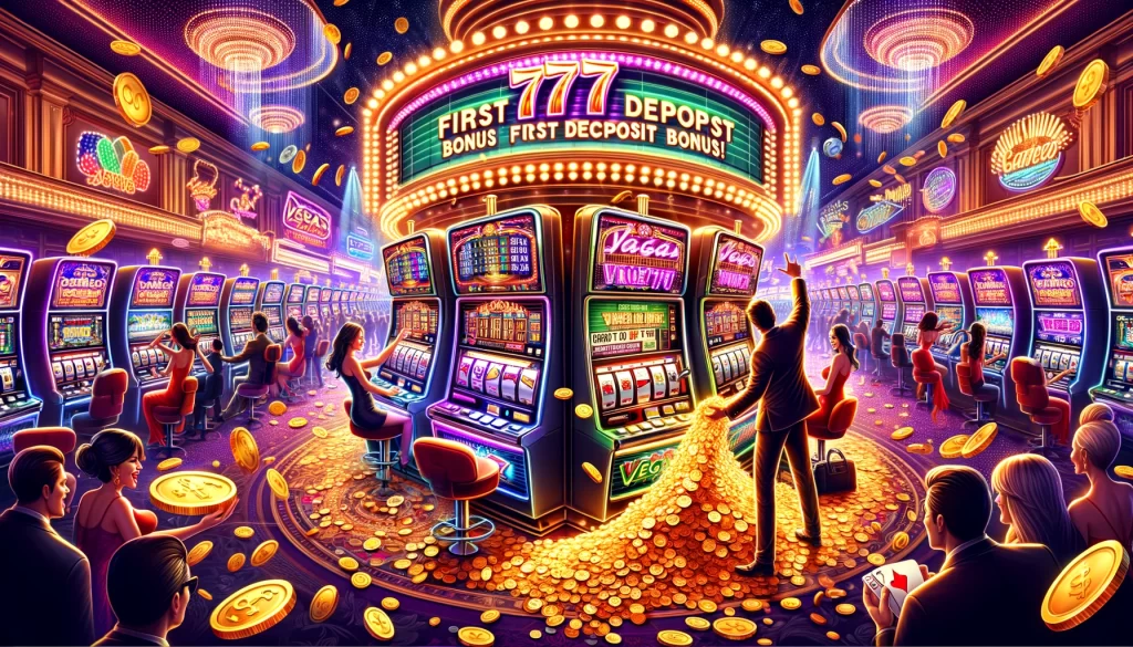 the exciting moment of hitting a jackpot at Vegas777 with all the glamour and thrill of Las Vegas.
